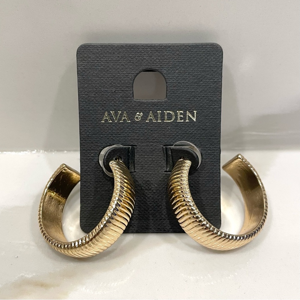 🟣2/$20 NEW Ava & Aiden Hoop Earrings